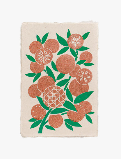 Gilded Washi Postcard - Mandarin, Copper