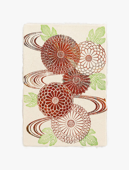 Gilded Washi Postcard - Kikusui, Multi